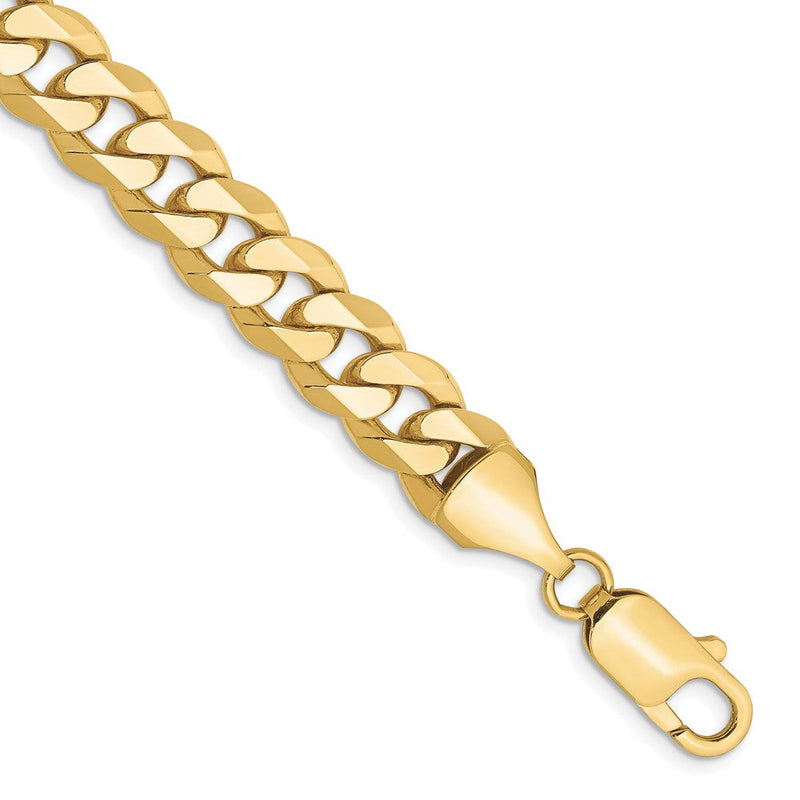 8 Zoll 10K Gelbgold 8.25mm Flach Abgeschrägt Panzer Gliederarmband