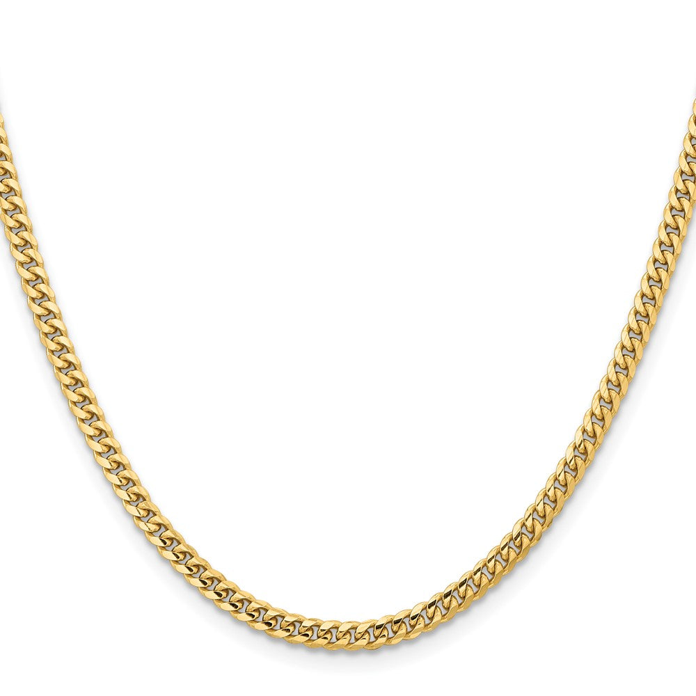 10K Gelbgold 3.5mm Massiv Miami Kubanisch Halskette