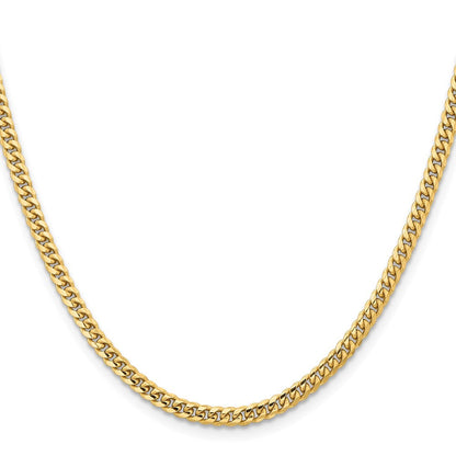 10K Gelbgold 3.5mm Massiv Miami Kubanisch Halskette