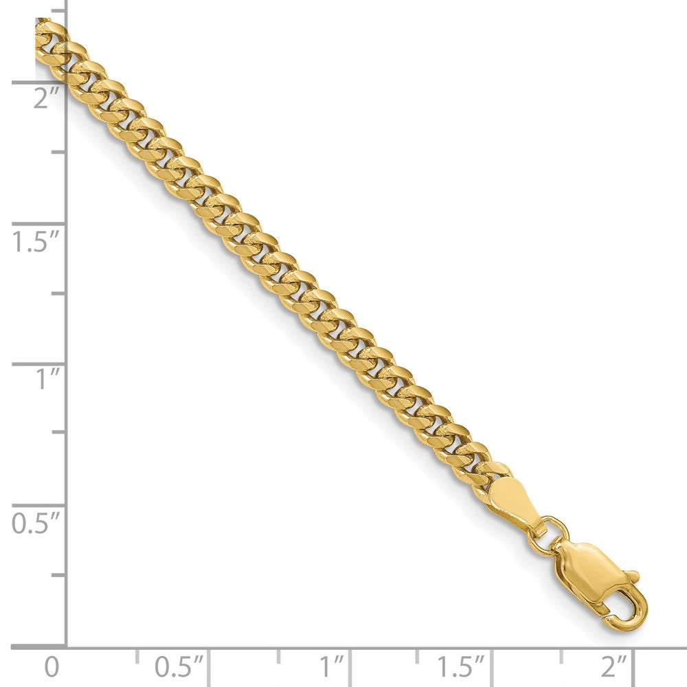 10K Gelbgold 3.5mm Massiv Miami Kubanisch Gliederarmband