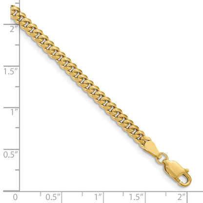 10K Gelbgold 3.5mm Massiv Miami Kubanisch Gliederarmband