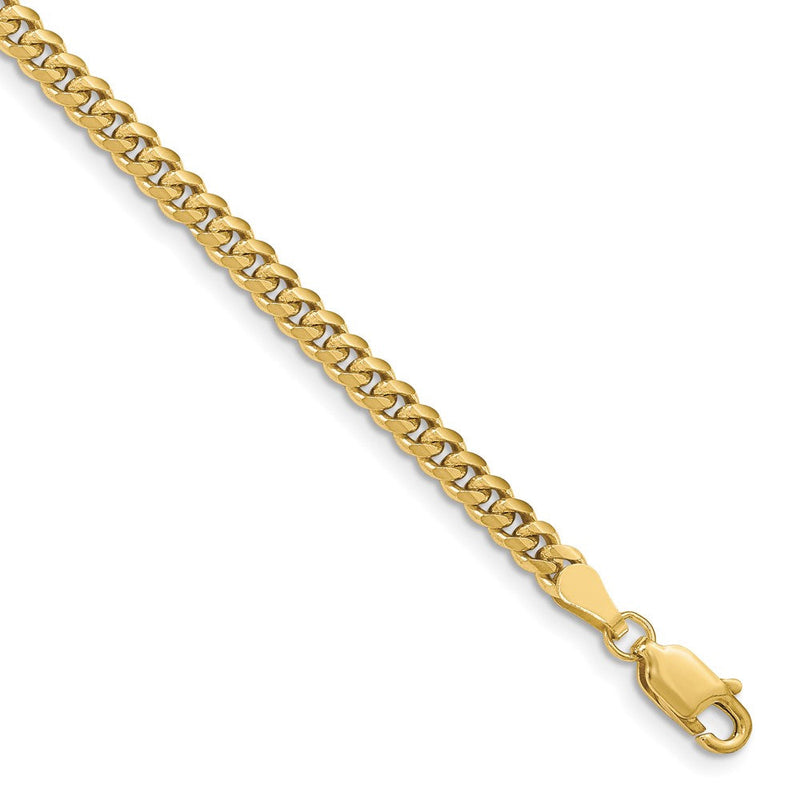 10K Gelbgold 3.5mm Massiv Miami Kubanisch Gliederarmband