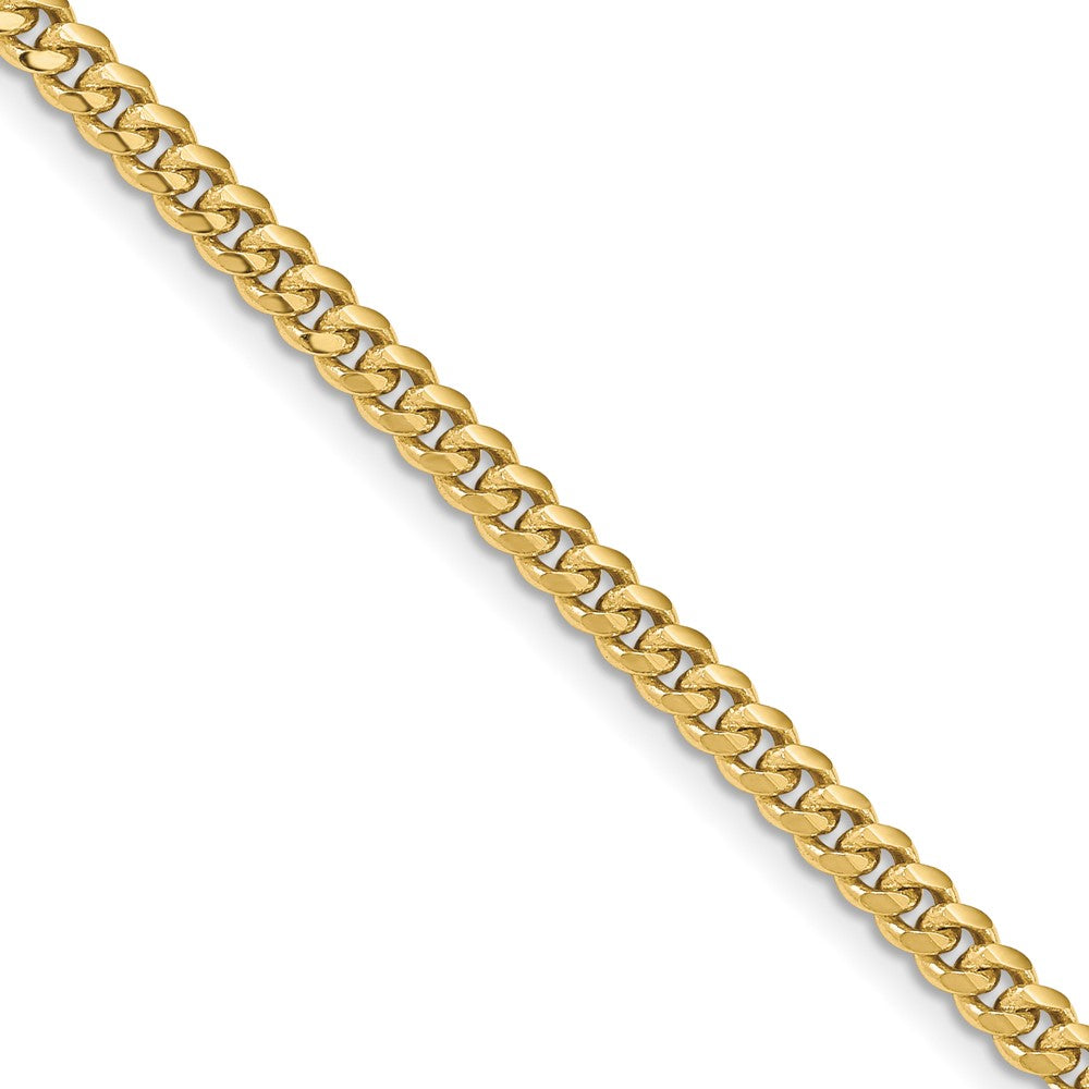 10K Gelbgold 3.5mm Massiv Miami Kubanisch Halskette