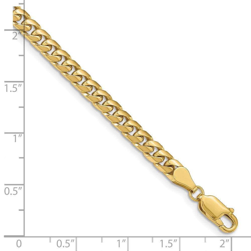 10K Gelbgold 4.3mm Massiv Miami Kubanisch Gliederarmband