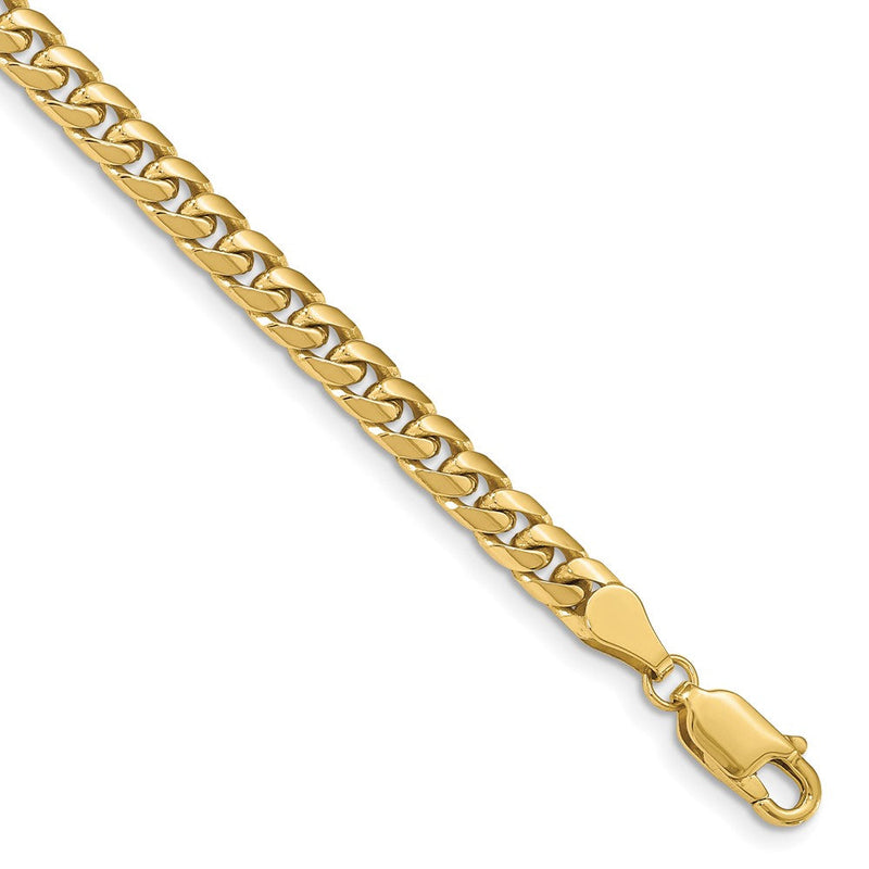 10K Gelbgold 4.3mm Massiv Miami Kubanisch Gliederarmband