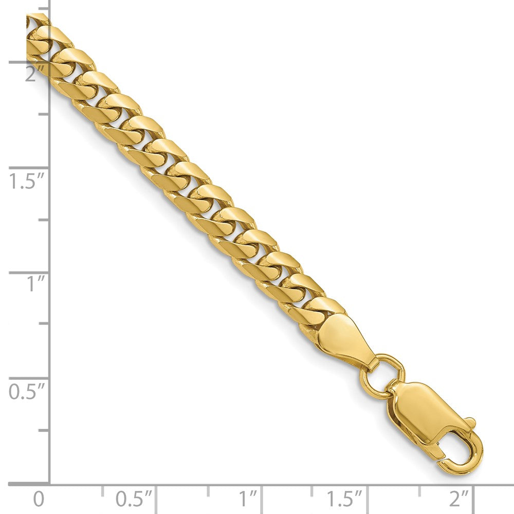 10K Gelbgold 5mm Massiv Miami Kubanisch Gliederarmband