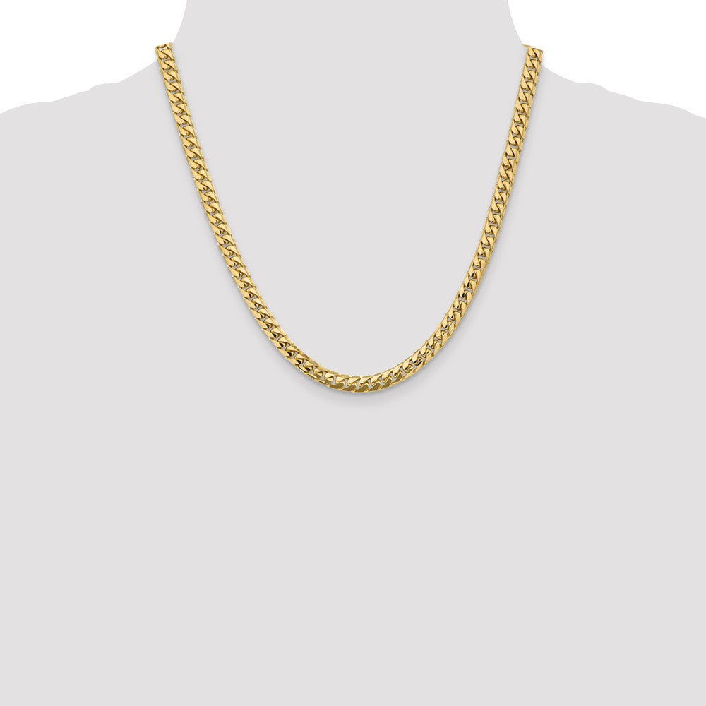 10K Gelbgold 5.5mm Massiv Miami Kubanisch Halskette