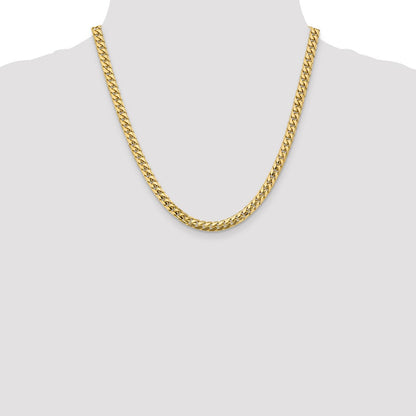 10K Gelbgold 5.5mm Massiv Miami Kubanisch Halskette
