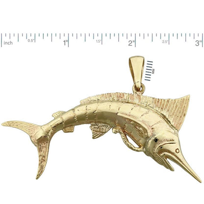 585 Gold 3-D Marlin-Anhänger