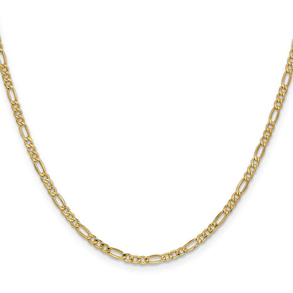 10K Gelbgold 2.5mm Halbmassiv Figaro Halskette