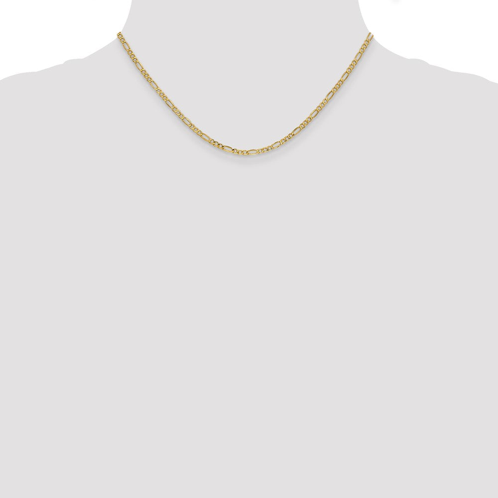 10K Gelbgold 2.5mm Halbmassiv Figaro Halskette