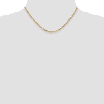 10K Gelbgold 2.5mm Halbmassiv Figaro Halskette