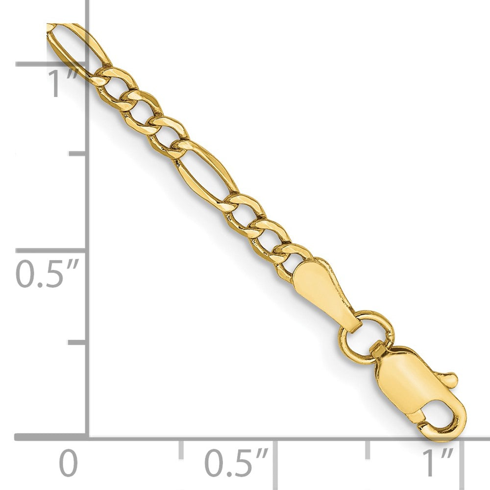 10K Gelbgold 2.5mm Halbmassiv Figaro Gliederarmband