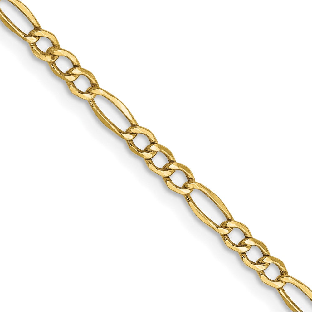 10K Gelbgold 2.5mm Halbmassiv Figaro Halskette