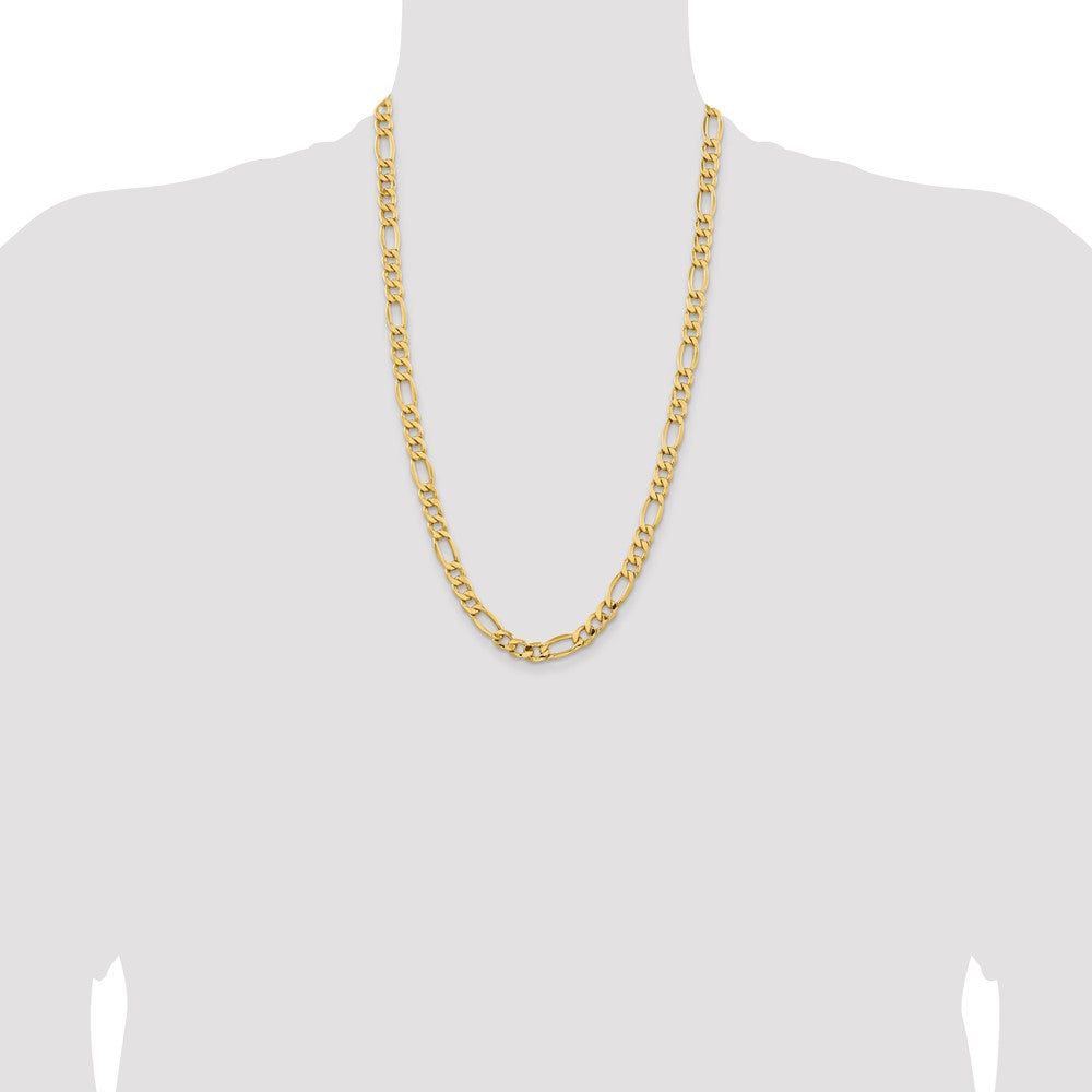 10K Gelbgold 8.5mm Halbmassiv Figaro Halskette