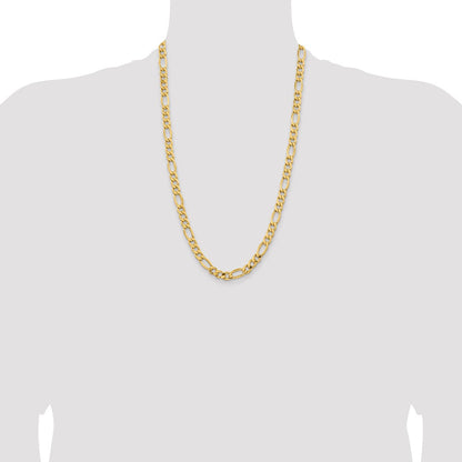 10K Gelbgold 8.5mm Halbmassiv Figaro Halskette