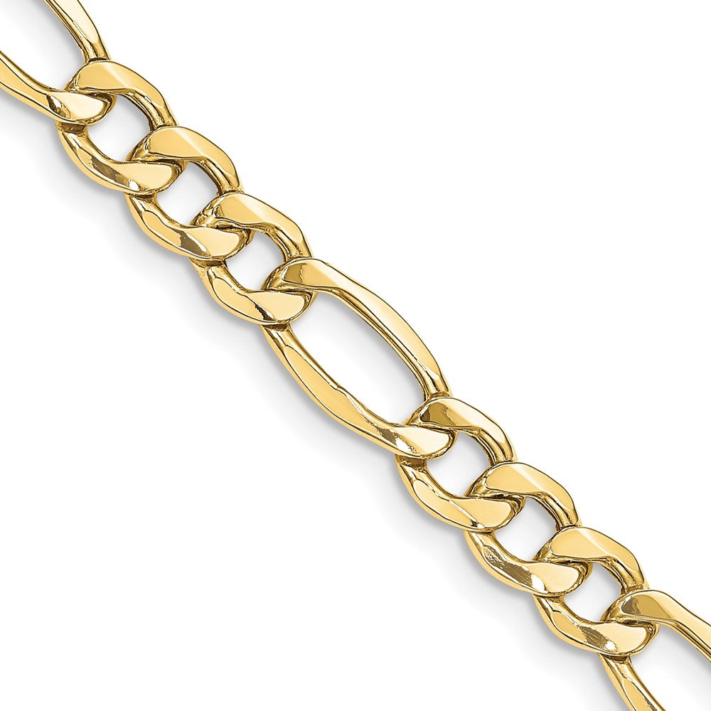 10K Gelbgold 8.5mm Halbmassiv Figaro Halskette