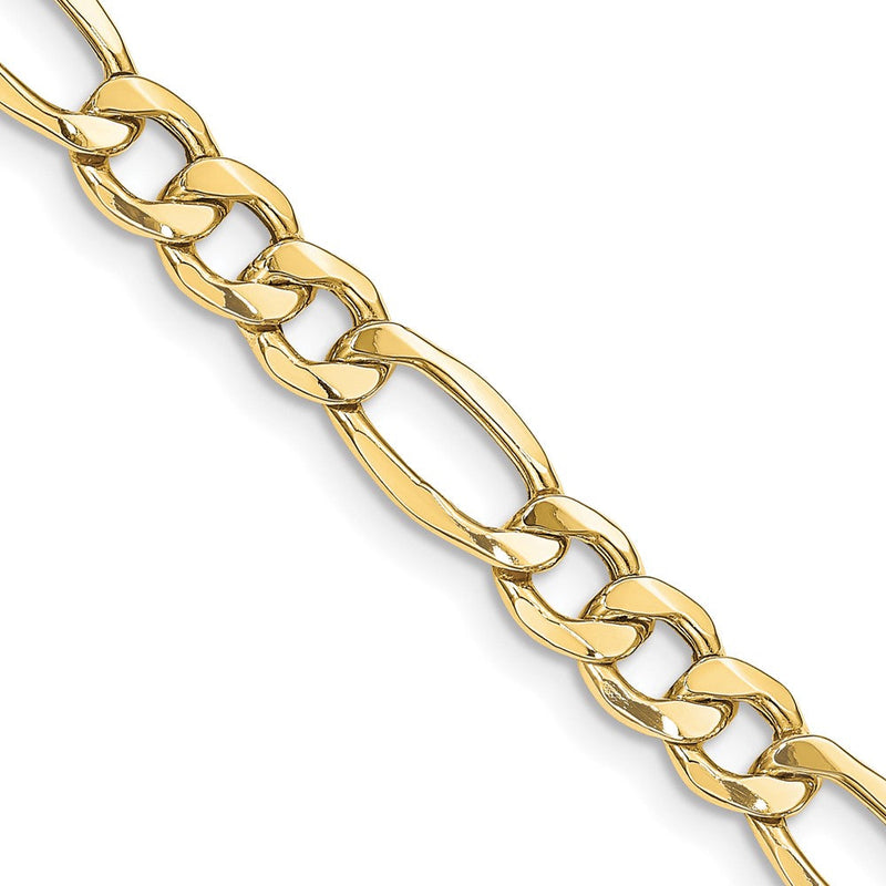 10K Gelbgold 8.5mm Halbmassiv Figaro Halskette
