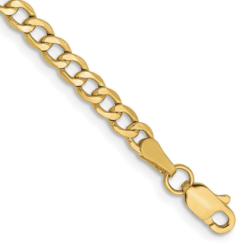 10K Gelbgold 3.35mm Halbmassiv Panzer Glieder Gliederarmband