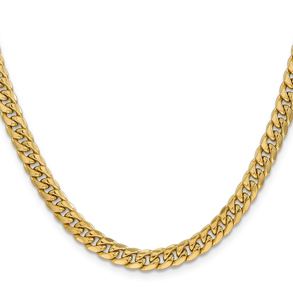 10K Gelbgold 6mm Halbmassiv Miami Kubanisch Halskette