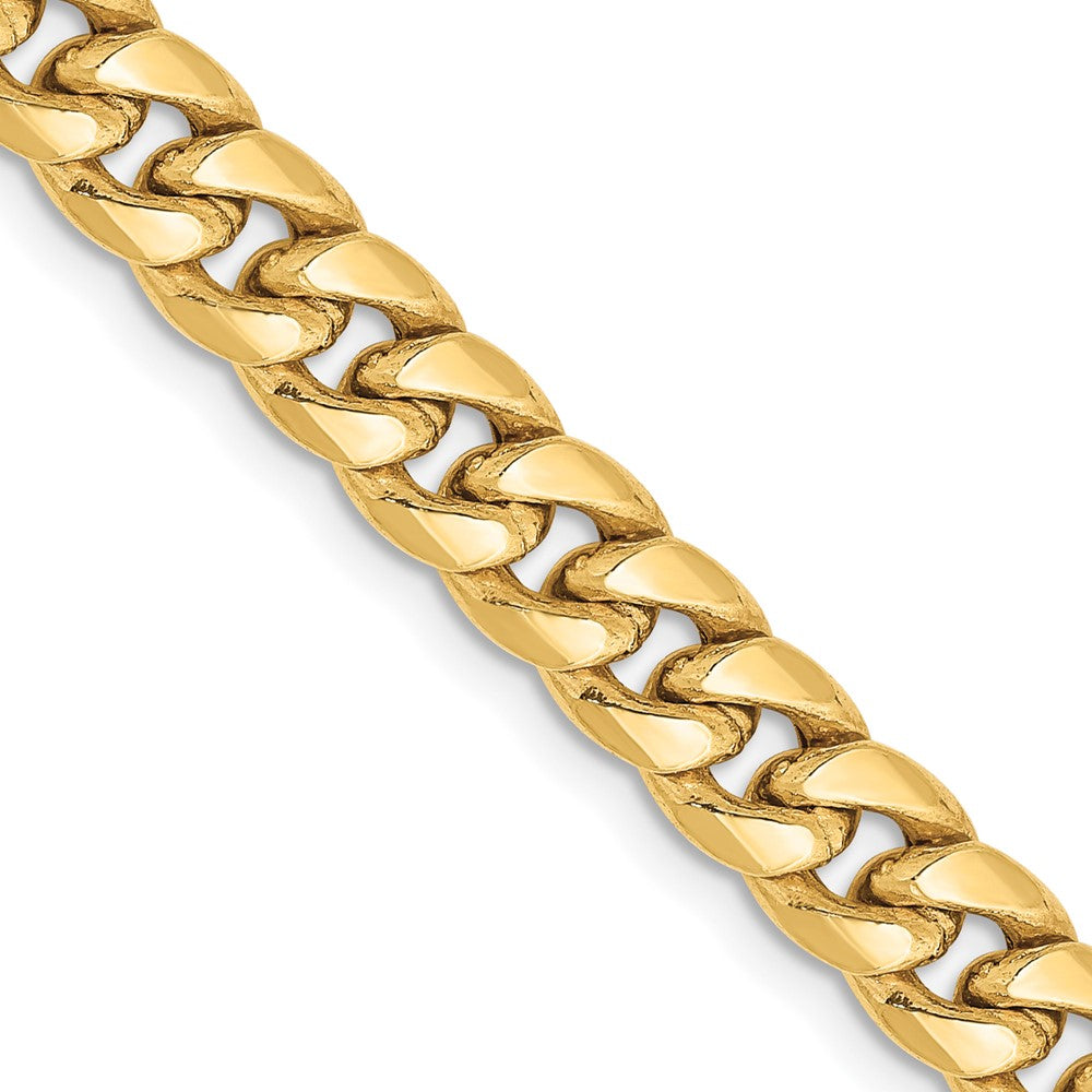 10K Gelbgold 6mm Halbmassiv Miami Kubanisch Halskette