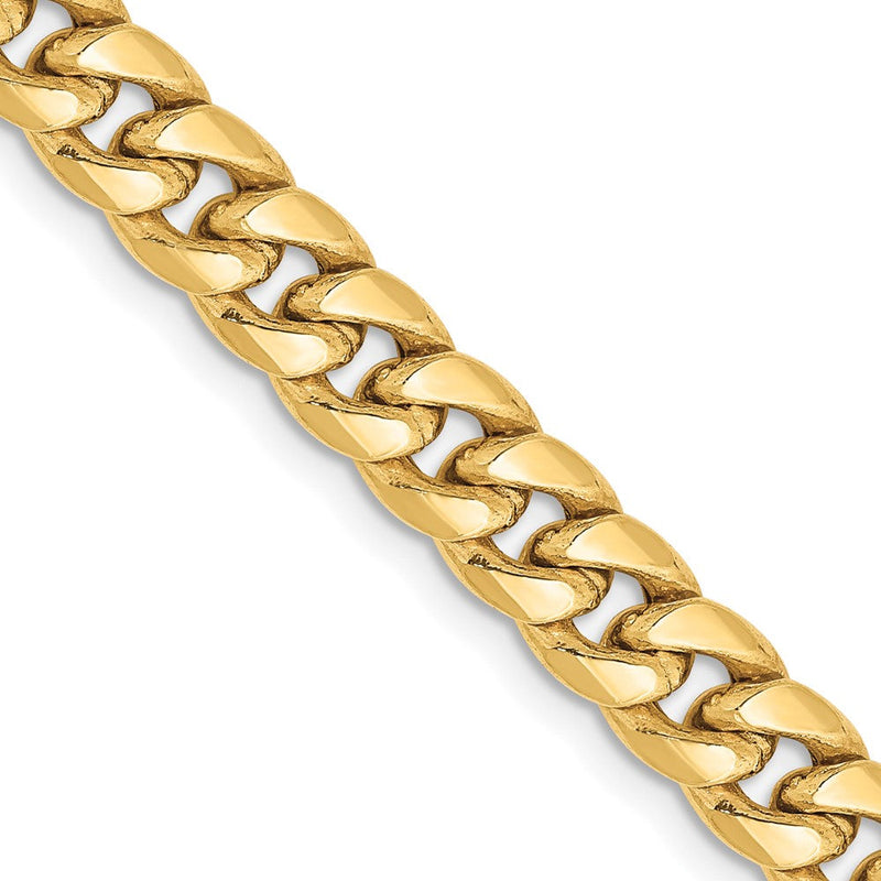 10K Gelbgold 6mm Halbmassiv Miami Kubanisch Halskette