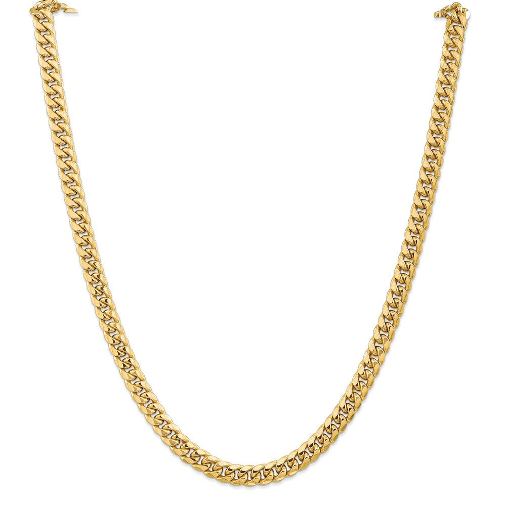 10K Gelbgold 6.75mm Halbmassiv Miami Kubanisch Halskette