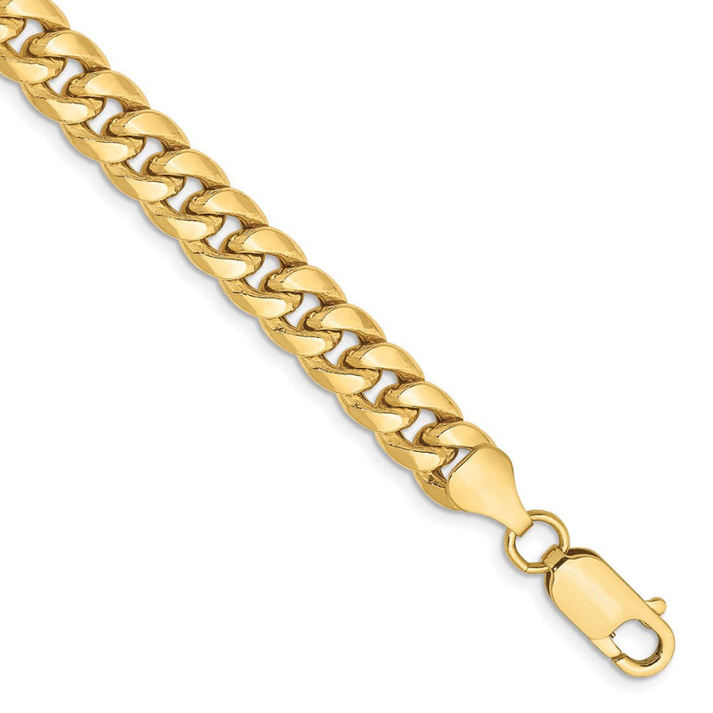 10K Gelbgold 6.75mm Halbmassiv Miami Kubanisch Gliederarmband