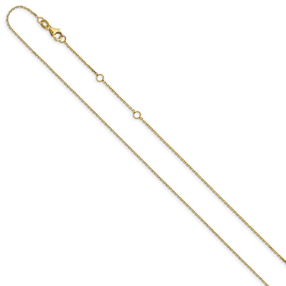 18 Zoll 10K Gelbgold.8mm Diamantiert Rund Ankerkette 1 Zoll+1 Zoll Verstellbar Halskette