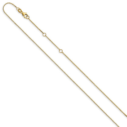 18 Zoll 10K Gelbgold.8mm Diamantiert Rund Ankerkette 1 Zoll+1 Zoll Verstellbar Halskette