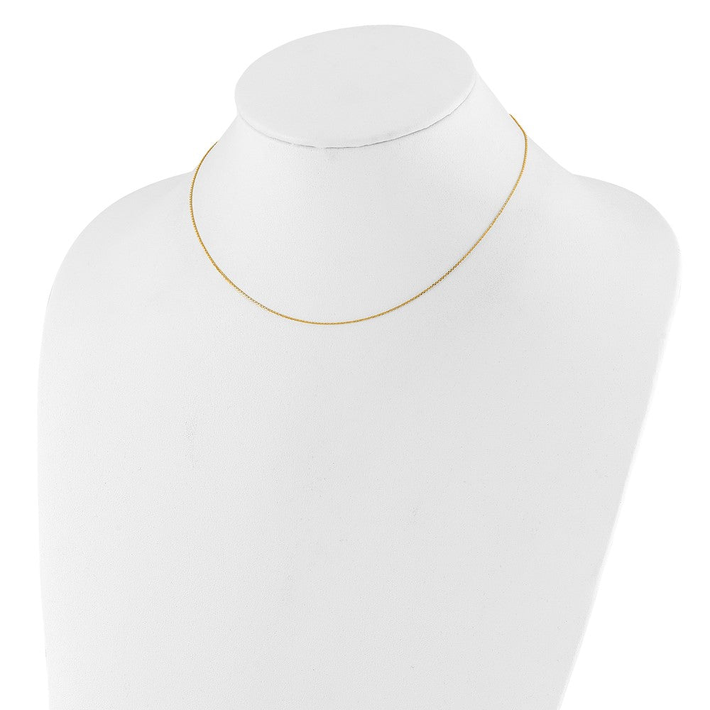 18 Zoll 10K Gelbgold.8mm Diamantiert Rund Ankerkette 1 Zoll+1 Zoll Verstellbar Halskette
