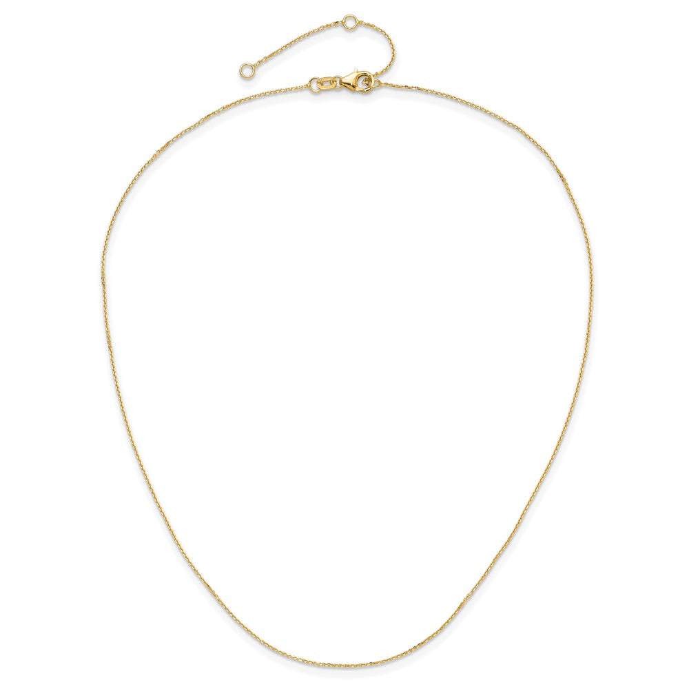 18 Zoll 10K Gelbgold.8mm Diamantiert Rund Ankerkette 1 Zoll+1 Zoll Verstellbar Halskette