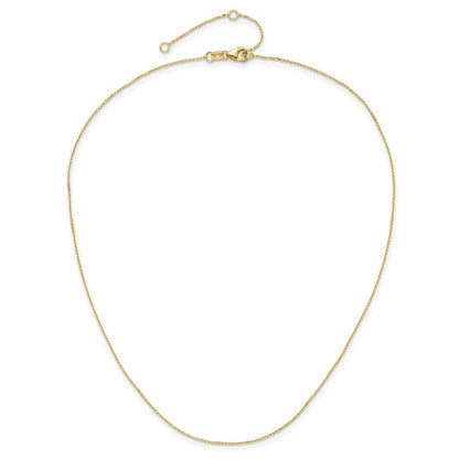 18 Zoll 10K Gelbgold.8mm Diamantiert Rund Ankerkette 1 Zoll+1 Zoll Verstellbar Halskette