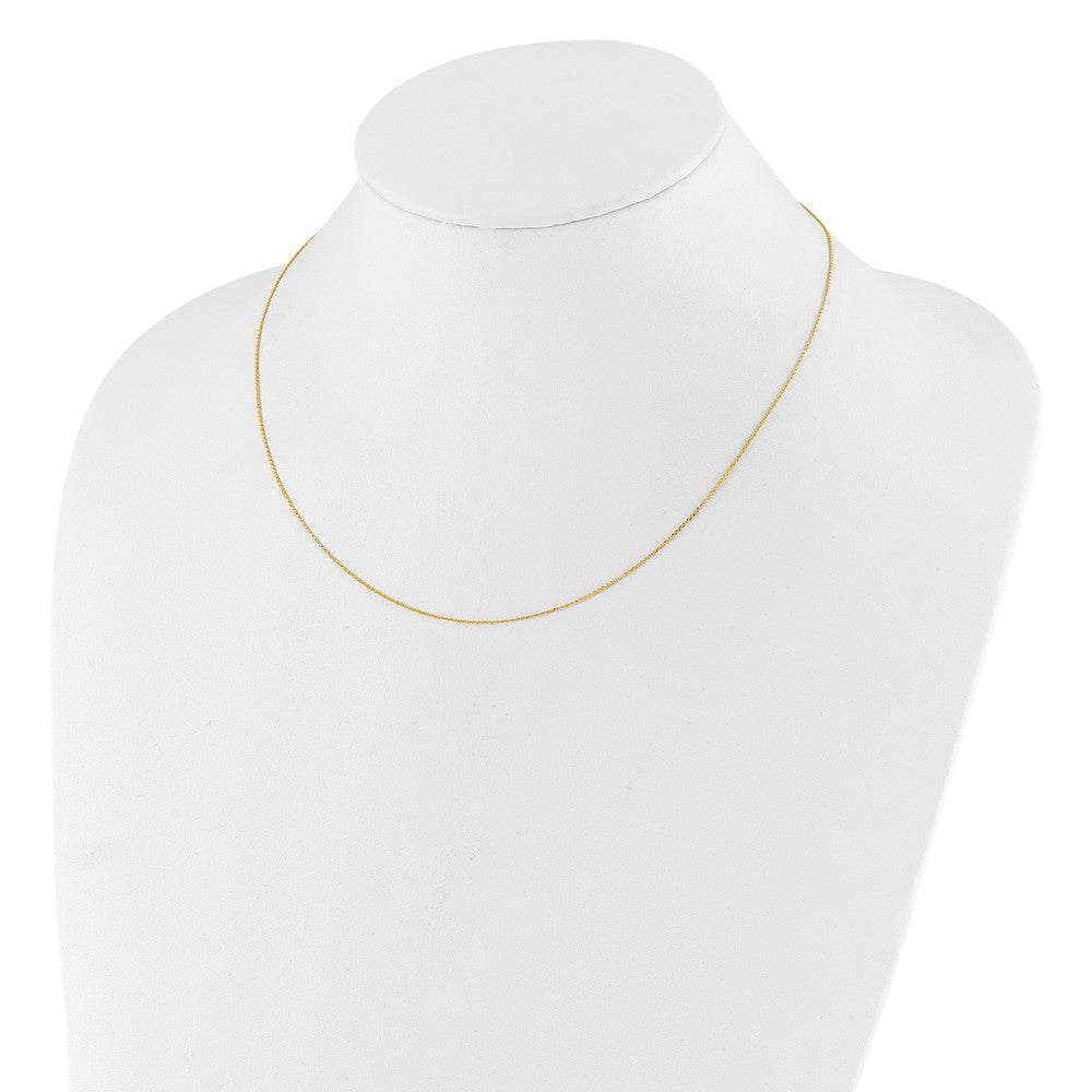 18 Zoll 10K Gelbgold.8mm Diamantiert Rund Ankerkette 1 Zoll+1 Zoll Verstellbar Halskette