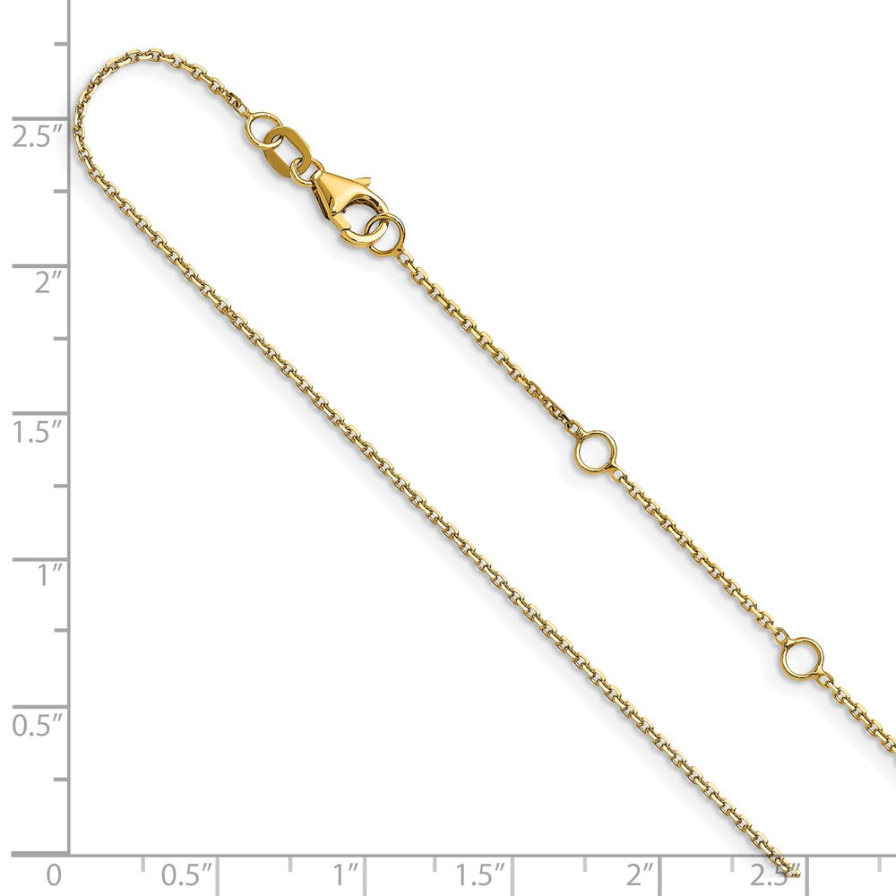 18 Zoll 10K Gelbgold.8mm Diamantiert Rund Ankerkette 1 Zoll+1 Zoll Verstellbar Halskette