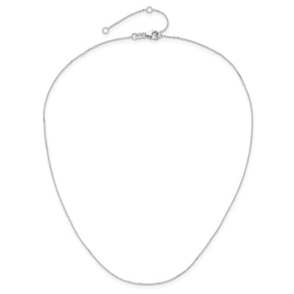 18 Zoll 10K Weißgold Wg.8mm Diamantiert Rund Ankerkette 1 Zoll+1 Zoll Verstellbar Halskette