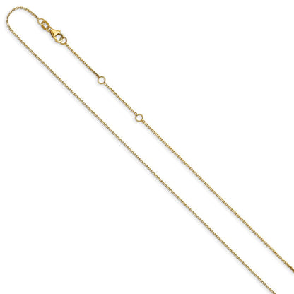 18 Zoll 10K Gelbgold.95mm Diamantiert Rund Ankerkette 1 Zoll+1 Zoll Verstellbar Halskette