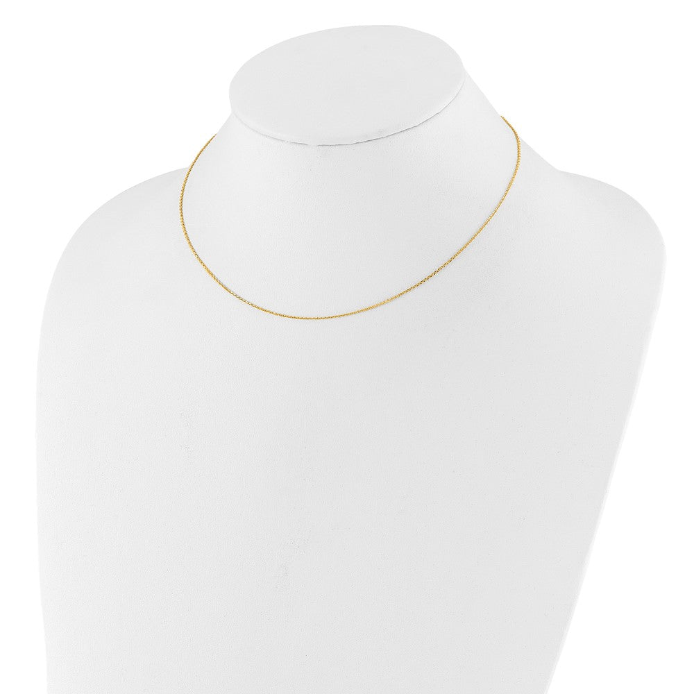 18 Zoll 10K Gelbgold.95mm Diamantiert Rund Ankerkette 1 Zoll+1 Zoll Verstellbar Halskette