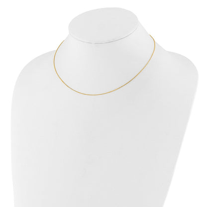 18 Zoll 10K Gelbgold.95mm Diamantiert Rund Ankerkette 1 Zoll+1 Zoll Verstellbar Halskette