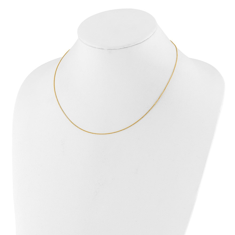 18 Zoll 10K Gelbgold.95mm Diamantiert Rund Ankerkette 1 Zoll+1 Zoll Verstellbar Halskette