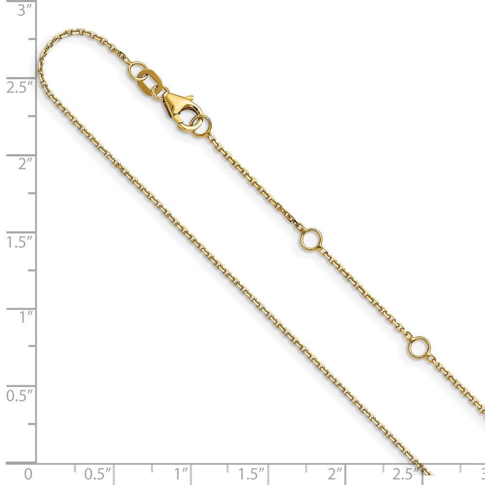 18 Zoll 10K Gelbgold.95mm Diamantiert Rund Ankerkette 1 Zoll+1 Zoll Verstellbar Halskette
