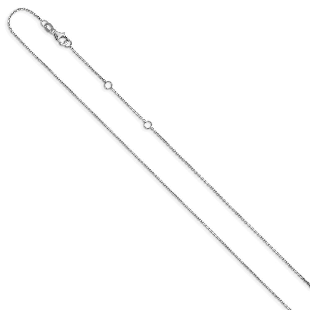 18 Zoll 10K Weißgold Wg.95mm Diamantiert Rund Ankerkette 1 Zoll+1 Zoll Verstellbar Halskette