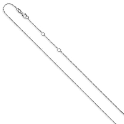 18 Zoll 10K Weißgold Wg.95mm Diamantiert Rund Ankerkette 1 Zoll+1 Zoll Verstellbar Halskette