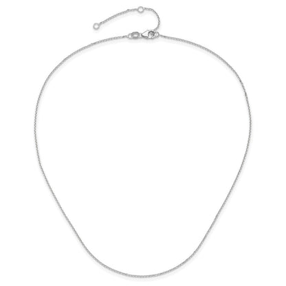 18 Zoll 10K Weißgold Wg.95mm Diamantiert Rund Ankerkette 1 Zoll+1 Zoll Verstellbar Halskette