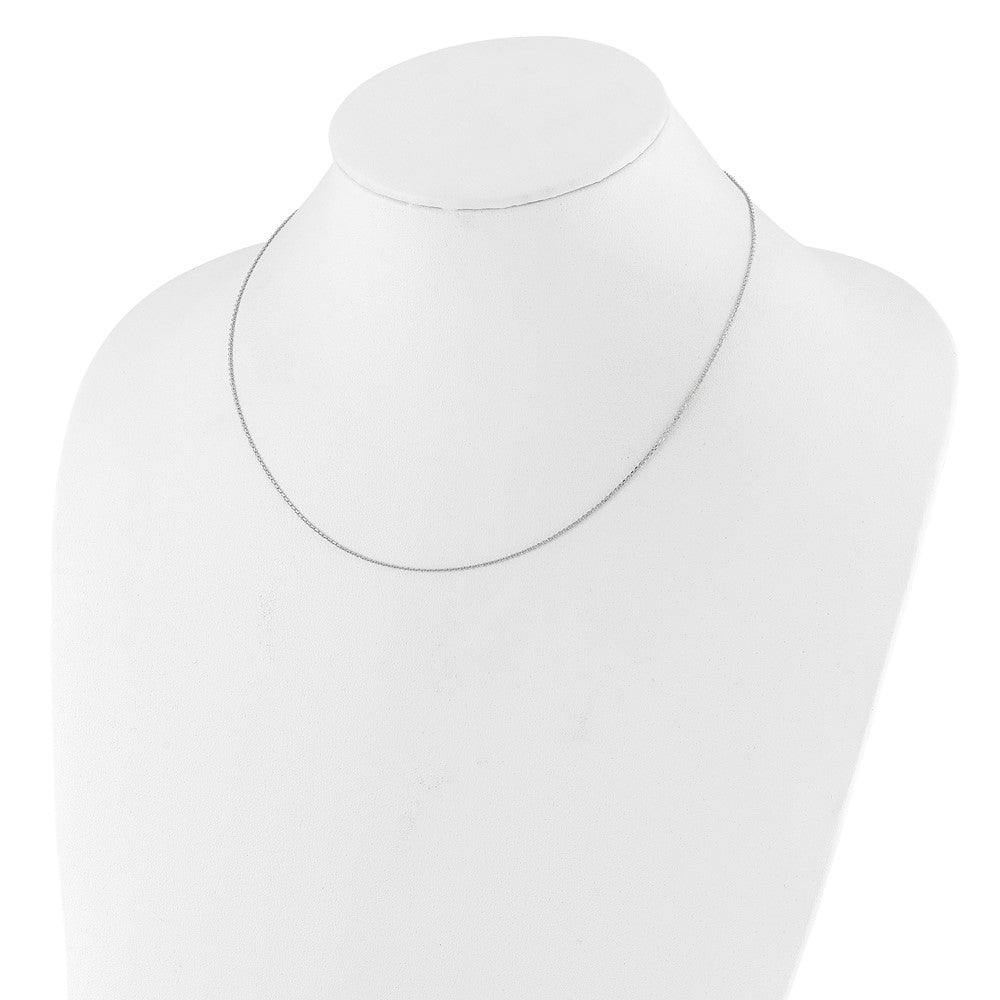 18 Zoll 10K Weißgold Wg.95mm Diamantiert Rund Ankerkette 1 Zoll+1 Zoll Verstellbar Halskette