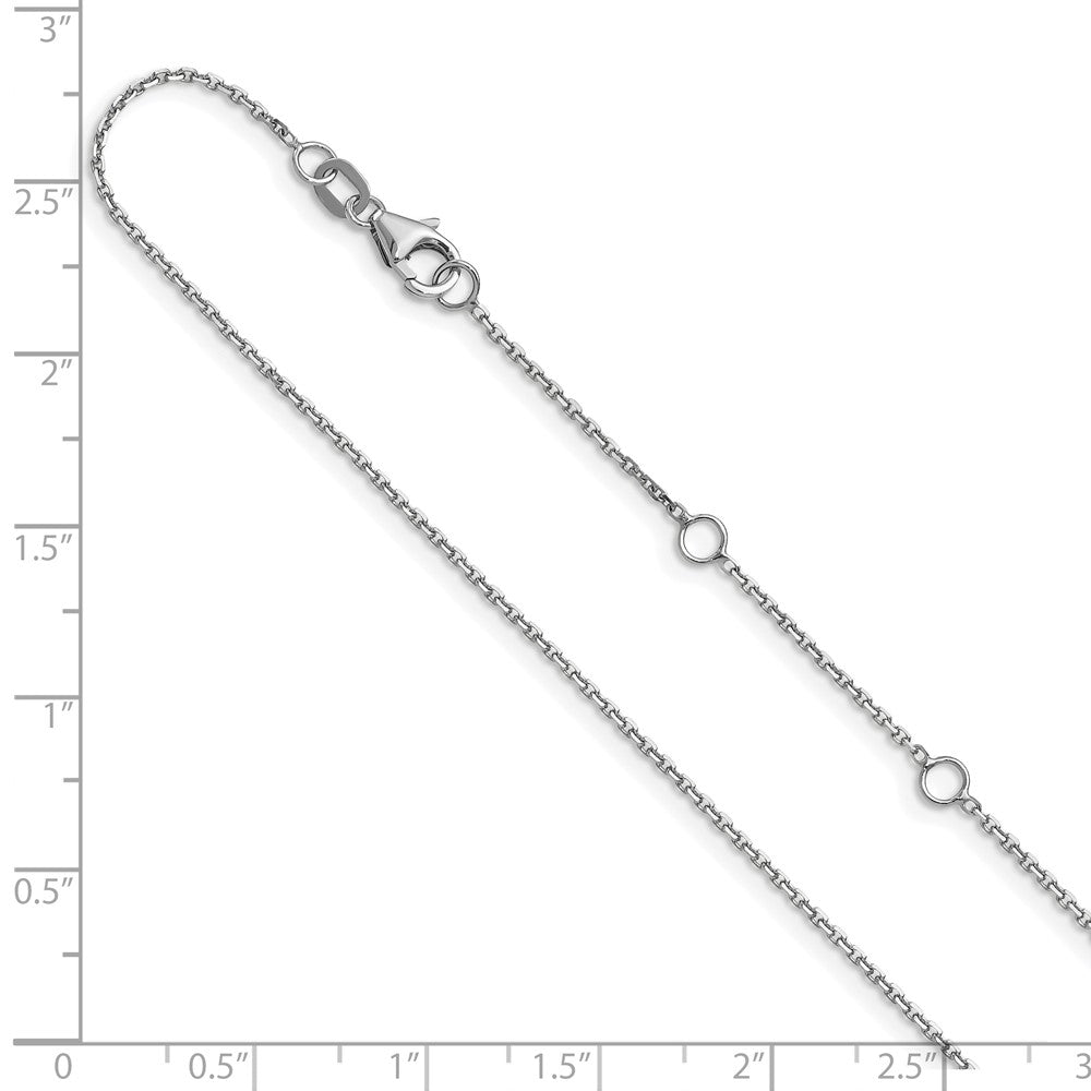 18 Zoll 10K Weißgold Wg.95mm Diamantiert Rund Ankerkette 1 Zoll+1 Zoll Verstellbar Halskette