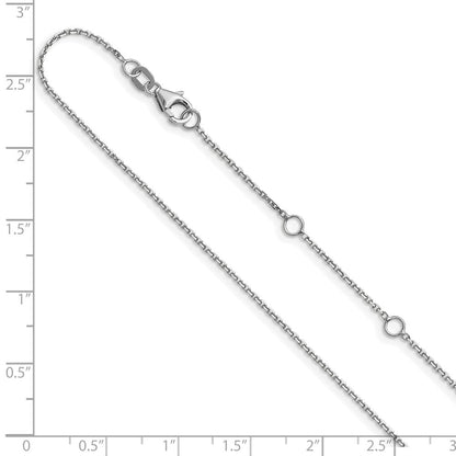 18 Zoll 10K Weißgold Wg.95mm Diamantiert Rund Ankerkette 1 Zoll+1 Zoll Verstellbar Halskette