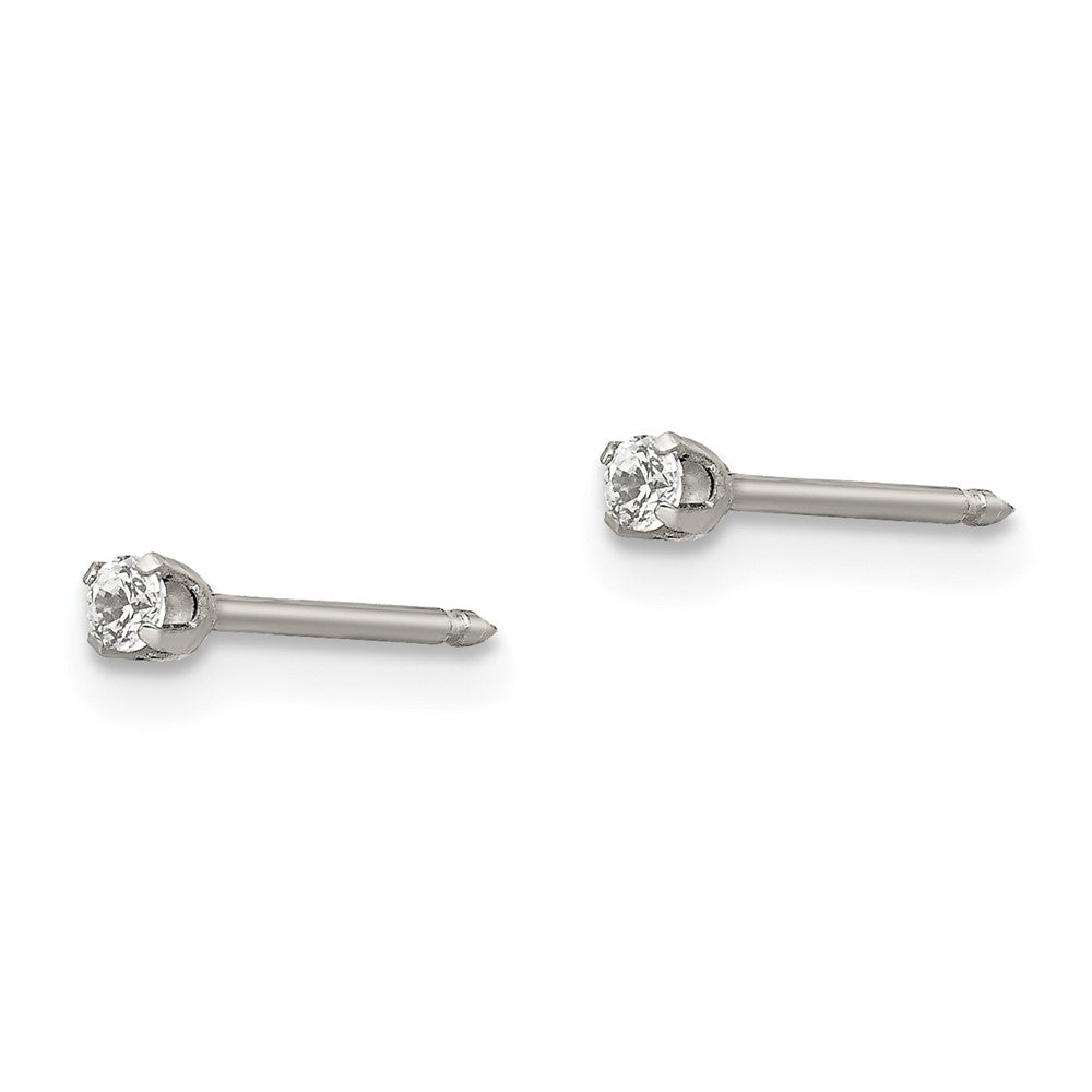 Edelstahl Inverness Poliert 2mm Zirkonia Ohrstecker