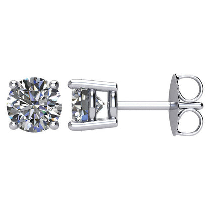 Zertifiziert 1.0 ct Diamant Ohrstecker in 14kt Weißgold