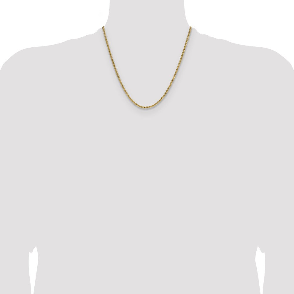 10K Gelbgold 2.75mm Massiv Normal Kordel Halskette